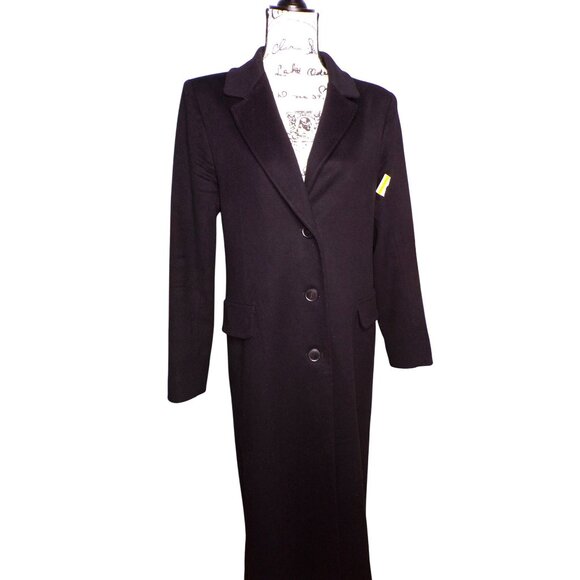 🆕 FLEURETTE Holland Italian Wool Longline Coat Black 12 Soft - Picture 8 of 16